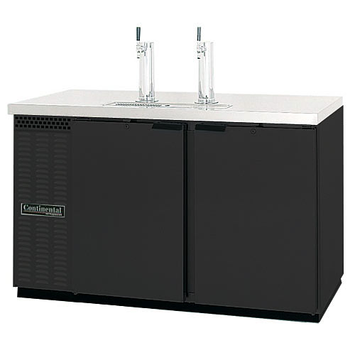 Continental Refrigerator Draft Beer Dispenser 59" 2 Keg Capacity Black Finish KC59