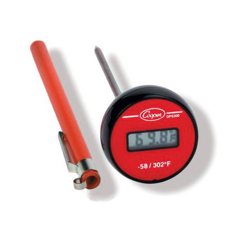 COOPER Atkins DPS300-01-8 Digital Pocket Test Thermometer, Swivel Head,  -40/302°