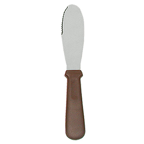 Update Brown Plastic Handle Serrated Butter Spreader - 6" WS-6PH